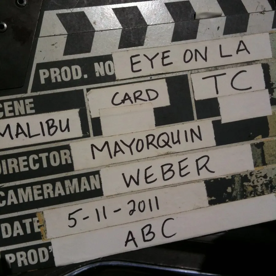 Production slate marked for a Mayorquin shoot