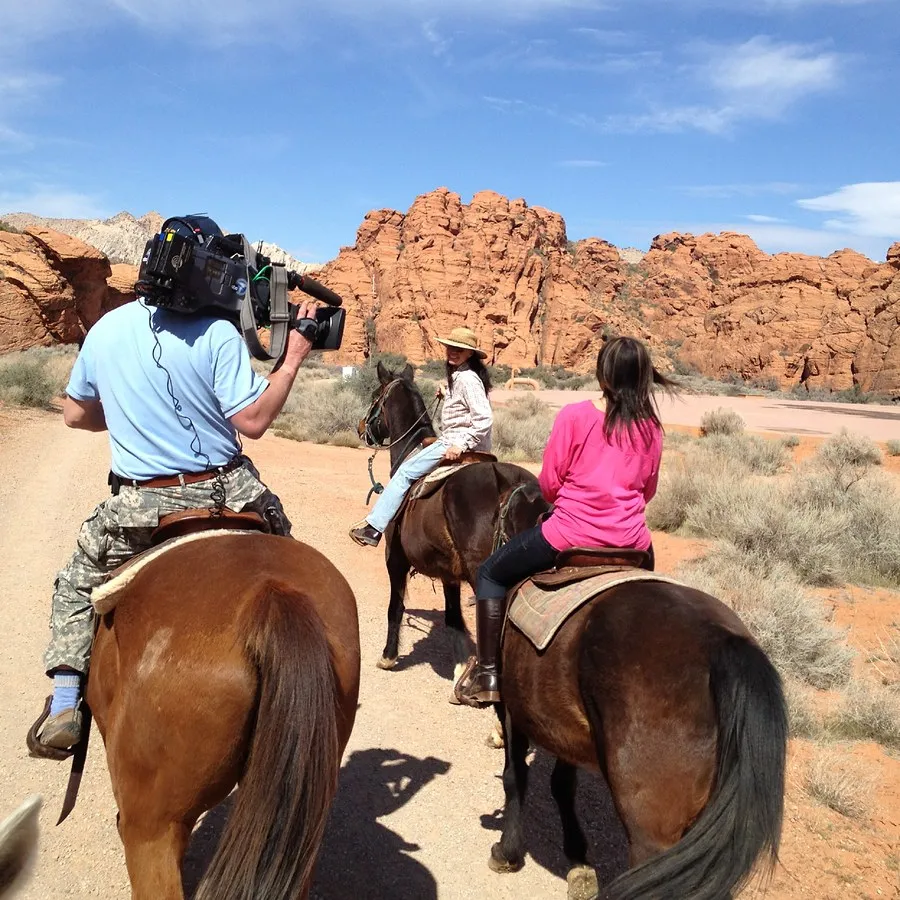 On horseback during a shoot in Utah